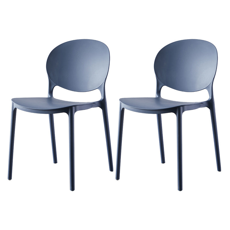 Plastic Contemporary Dining Room Chairs Matte Finish Open Back Dining Side Chairs