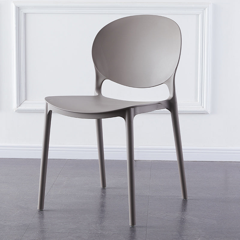 Plastic Contemporary Dining Room Chairs Matte Finish Open Back Dining Side Chairs