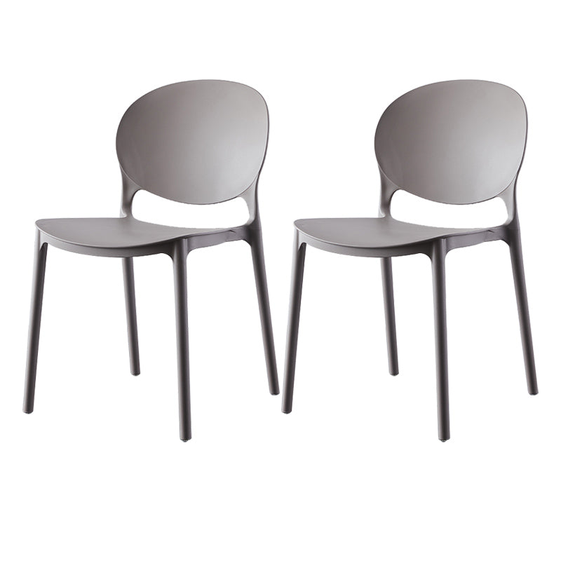 Plastic Contemporary Dining Room Chairs Matte Finish Open Back Dining Side Chairs