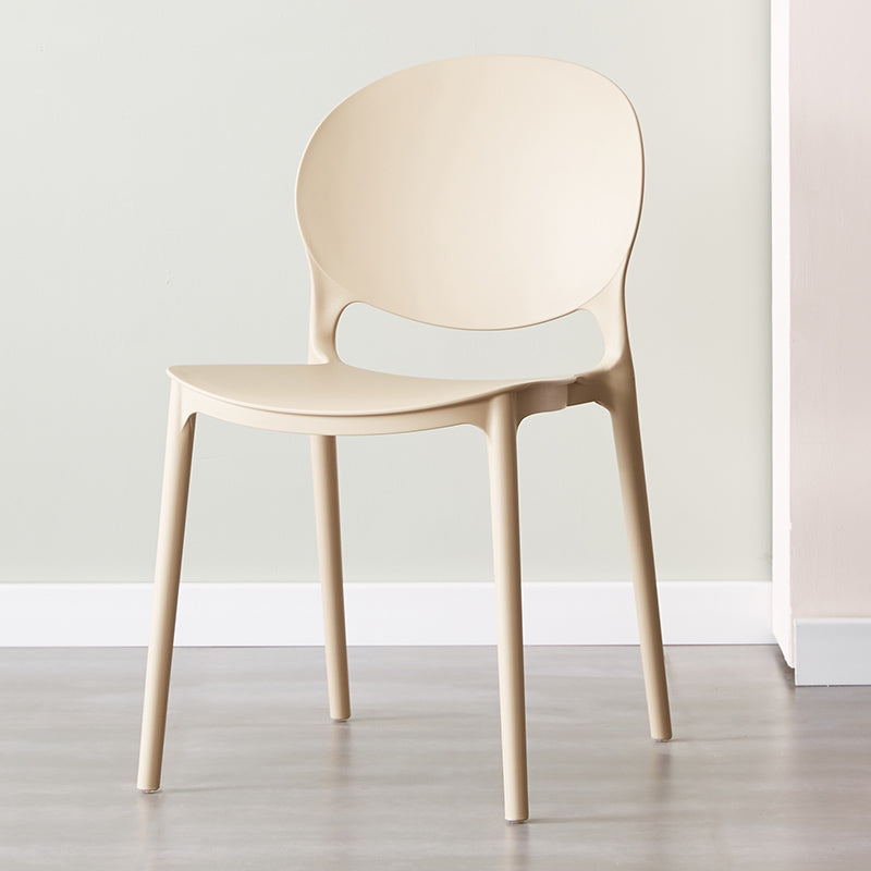 Plastic Contemporary Dining Room Chairs Matte Finish Open Back Dining Side Chairs