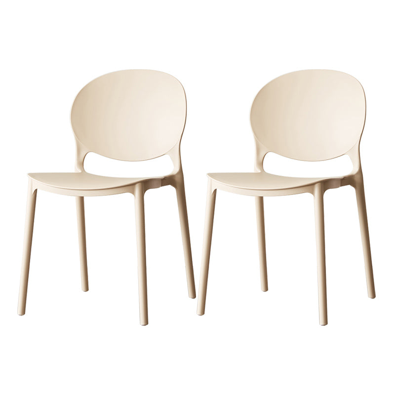 Plastic Contemporary Dining Room Chairs Matte Finish Open Back Dining Side Chairs