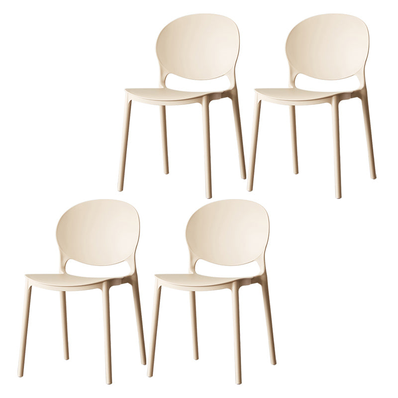 Plastic Contemporary Dining Room Chairs Matte Finish Open Back Dining Side Chairs