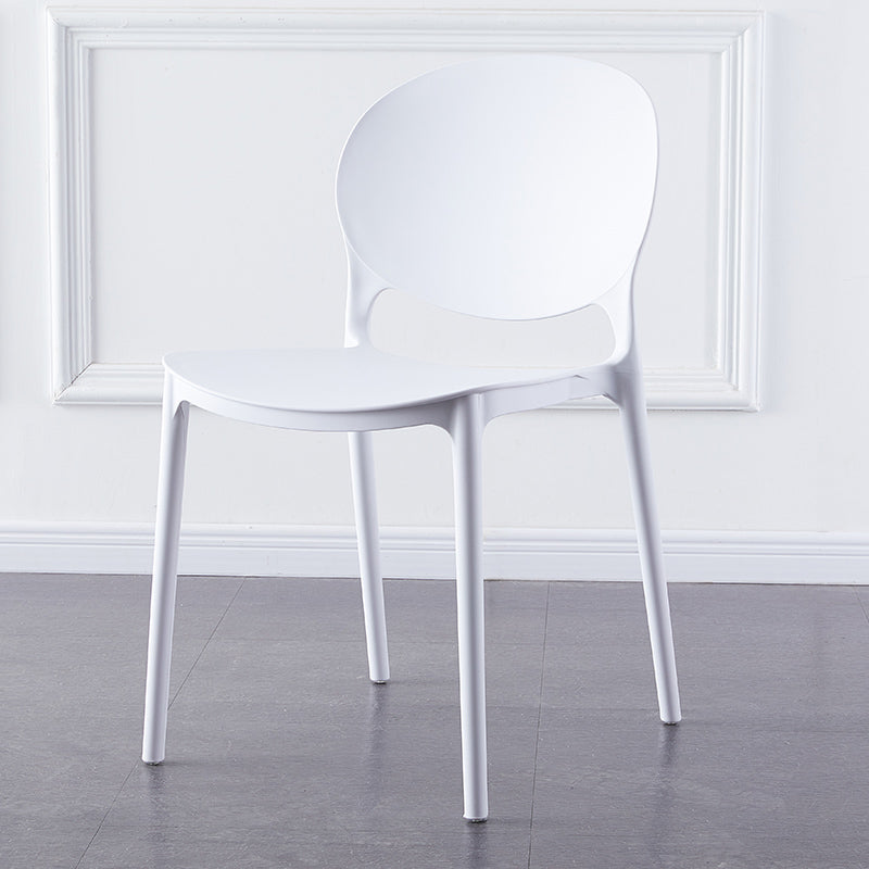 Plastic Contemporary Dining Room Chairs Matte Finish Open Back Dining Side Chairs