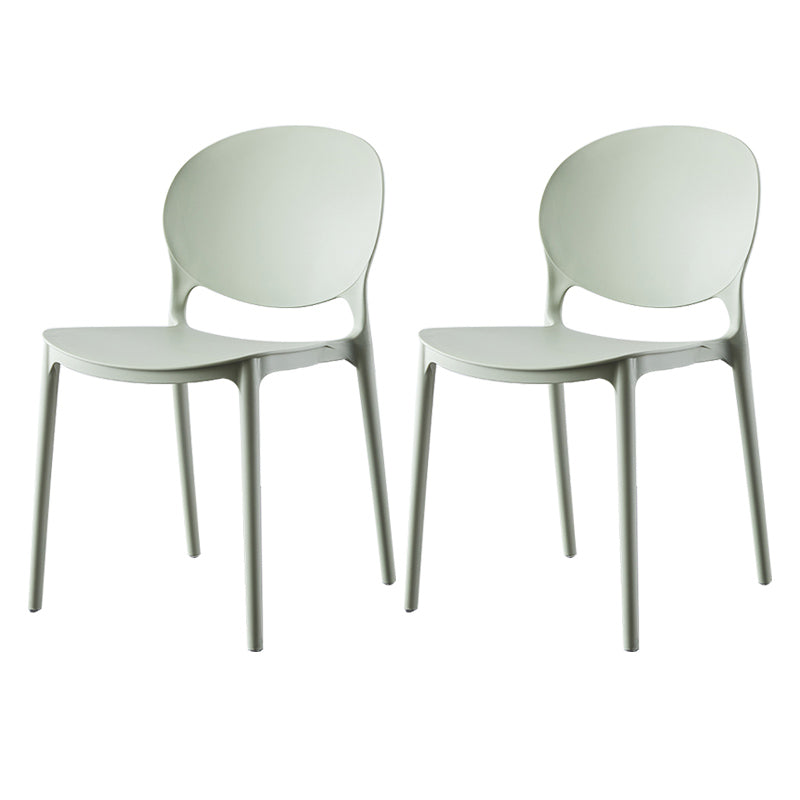 Plastic Contemporary Dining Room Chairs Matte Finish Open Back Dining Side Chairs