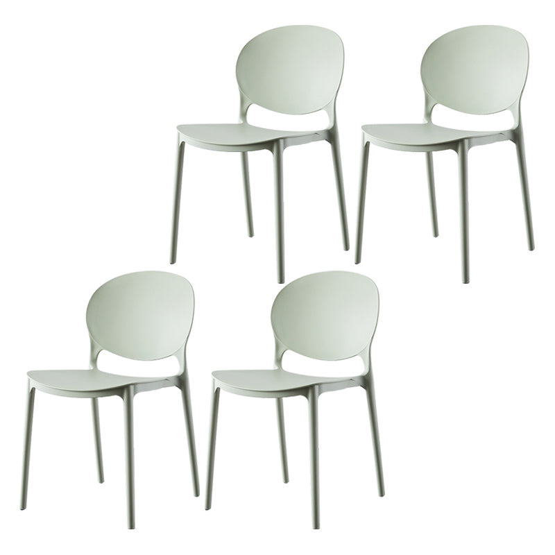 Plastic Contemporary Dining Room Chairs Matte Finish Open Back Dining Side Chairs