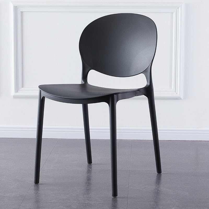 Plastic Contemporary Dining Room Chairs Matte Finish Open Back Dining Side Chairs