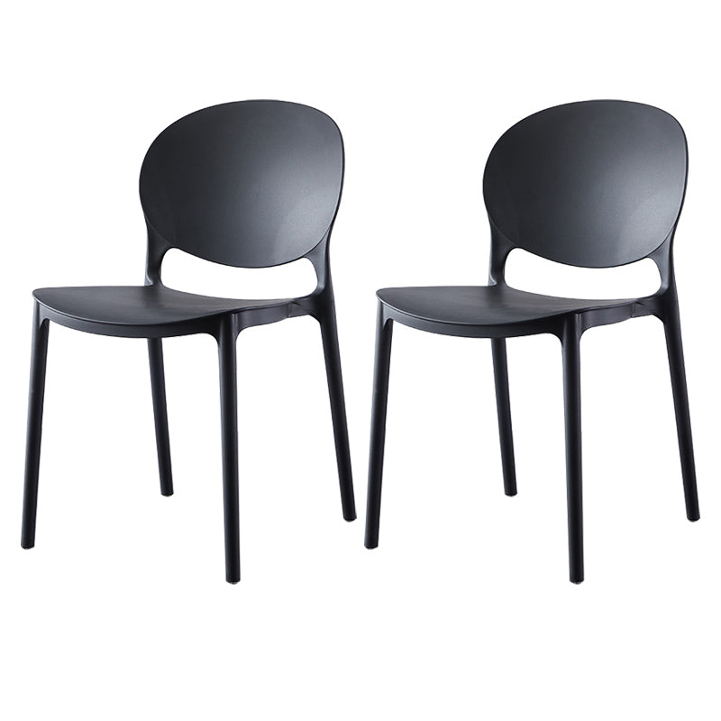 Plastic Contemporary Dining Room Chairs Matte Finish Open Back Dining Side Chairs
