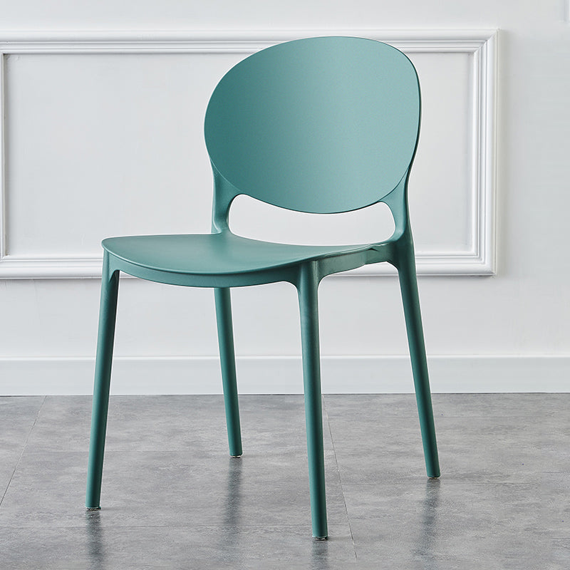Plastic Contemporary Dining Room Chairs Matte Finish Open Back Dining Side Chairs