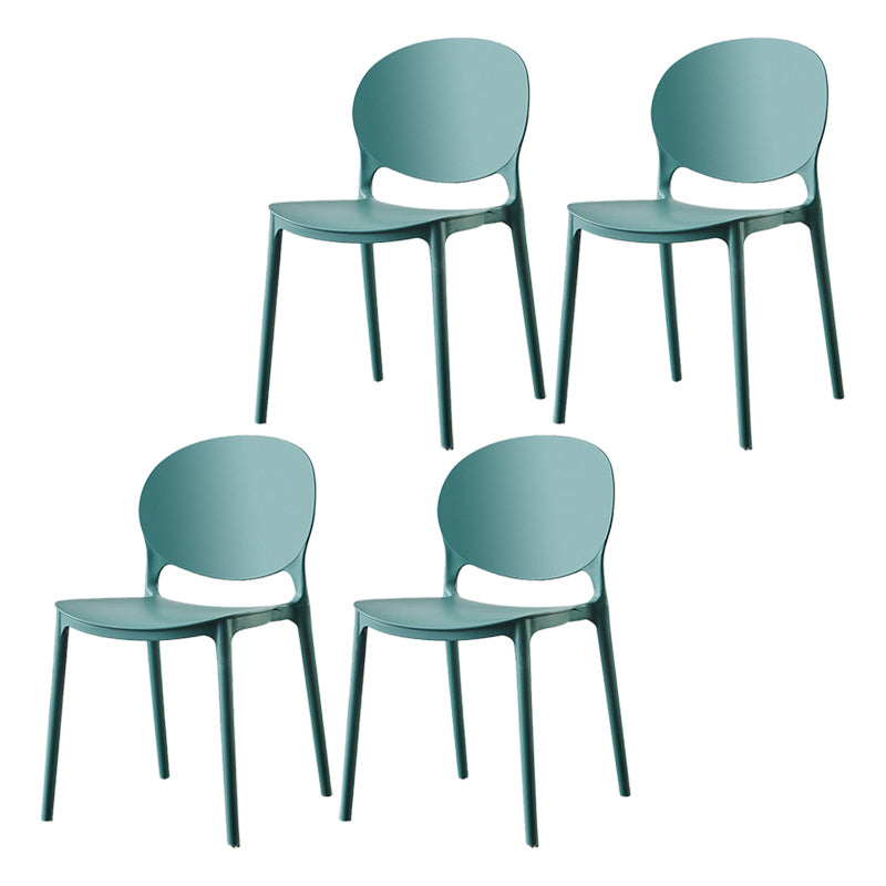 Plastic Contemporary Dining Room Chairs Matte Finish Open Back Dining Side Chairs