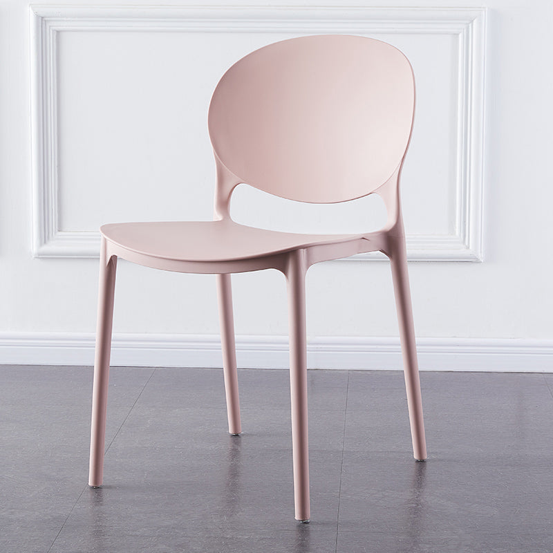 Plastic Contemporary Dining Room Chairs Matte Finish Open Back Dining Side Chairs