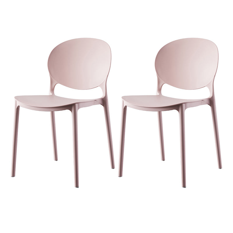 Plastic Contemporary Dining Room Chairs Matte Finish Open Back Dining Side Chairs