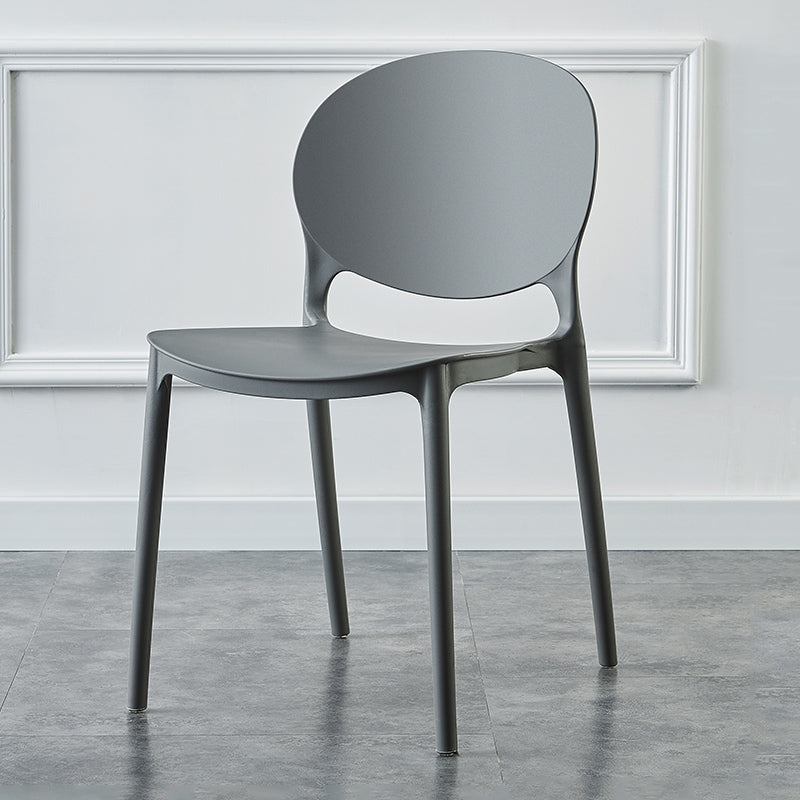 Plastic Contemporary Dining Room Chairs Matte Finish Open Back Dining Side Chairs