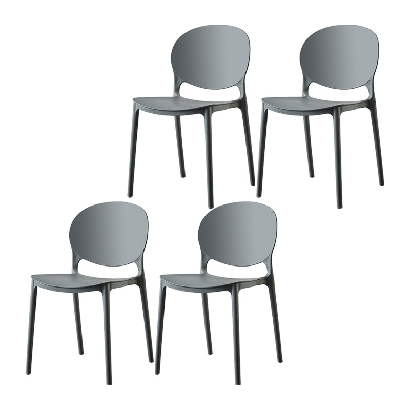 Plastic Contemporary Dining Room Chairs Matte Finish Open Back Dining Side Chairs