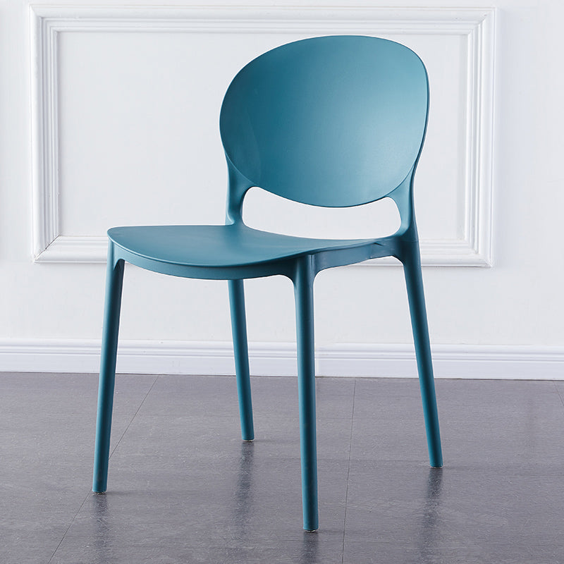 Plastic Contemporary Dining Room Chairs Matte Finish Open Back Dining Side Chairs