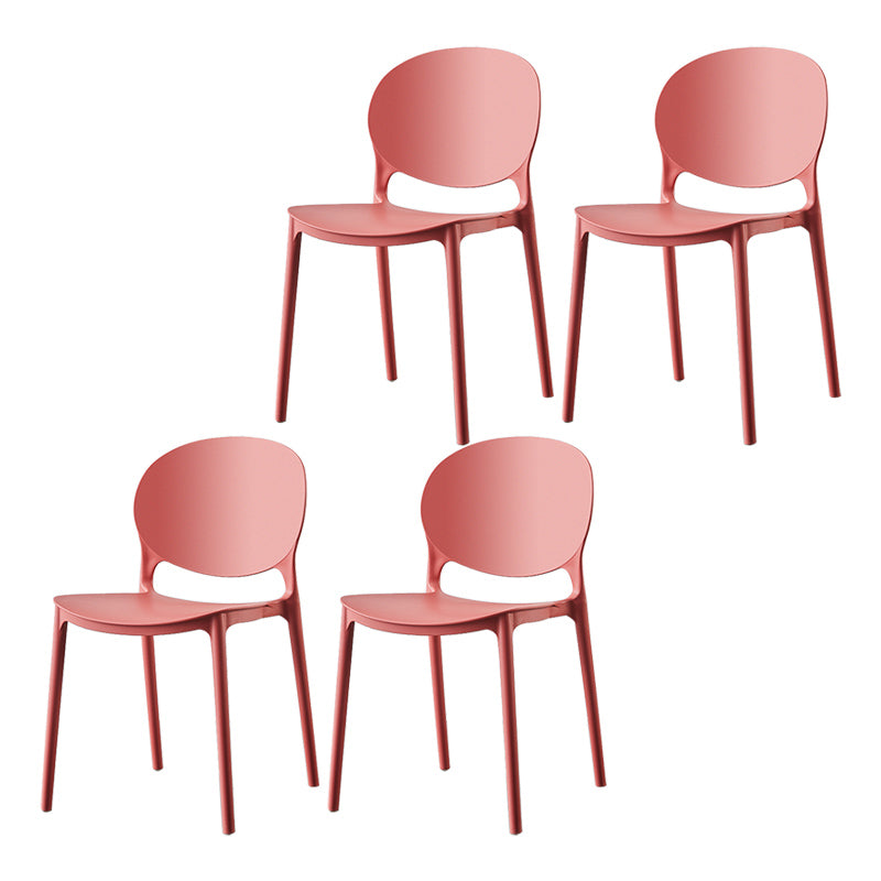 Plastic Contemporary Dining Room Chairs Matte Finish Open Back Dining Side Chairs
