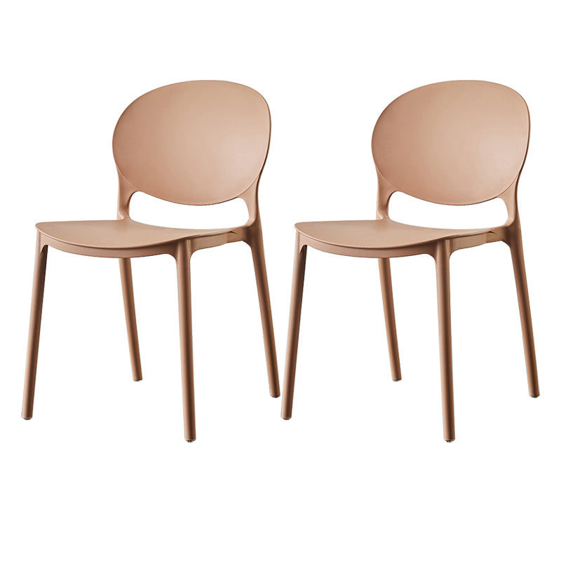Plastic Contemporary Dining Room Chairs Matte Finish Open Back Dining Side Chairs