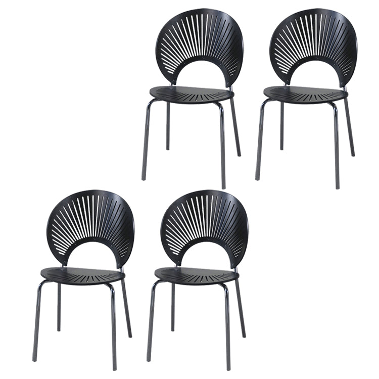 Ensemble de chaises de salle à manger de cuisine en bois de style moderne, chaises latérales à dossier ouvert