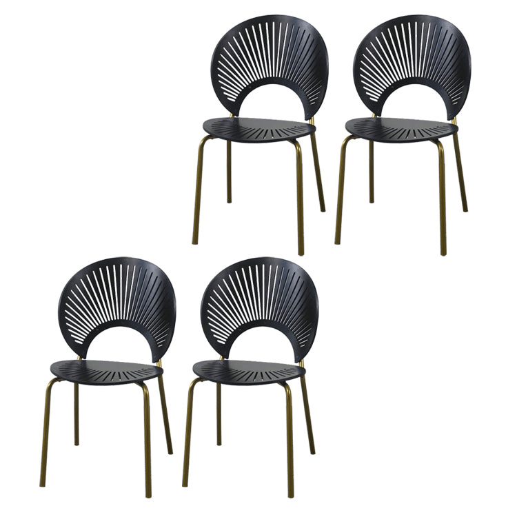 Ensemble de chaises de salle à manger de cuisine en bois de style moderne, chaises latérales à dossier ouvert