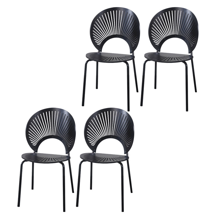 Ensemble de chaises de salle à manger de cuisine en bois de style moderne, chaises latérales à dossier ouvert