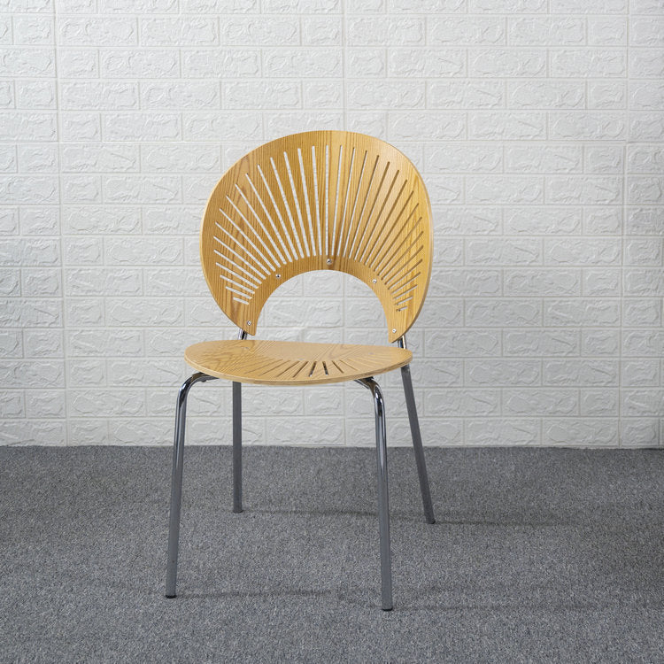 Ensemble de chaises de salle à manger de cuisine en bois de style moderne, chaises latérales à dossier ouvert