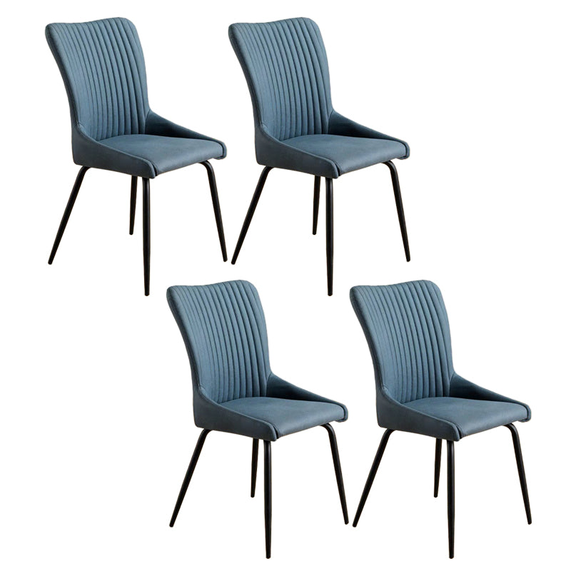 Leder-Skandinavischer Hotel-Beistellstuhl Parsons 18,5'' breiter Esszimmerstuhl mit schwarzen Beinen