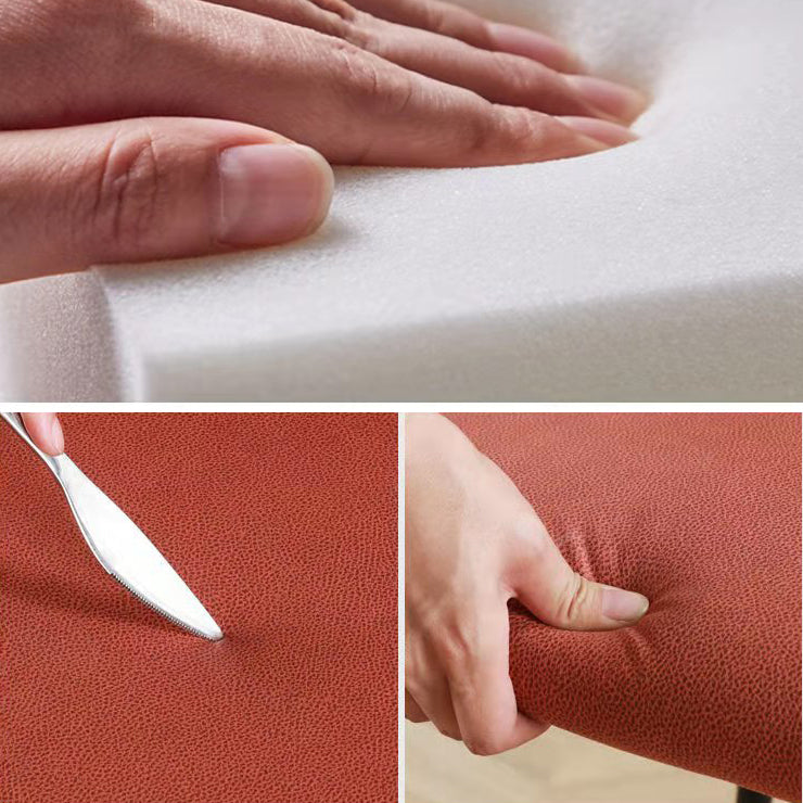Leder-Skandinavischer Hotel-Beistellstuhl Parsons 18,5'' breiter Esszimmerstuhl mit schwarzen Beinen