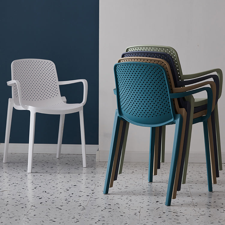 Fauteuil de salle à manger intérieur-extérieur moderne, fauteuil de salle à manger en plastique multicolore