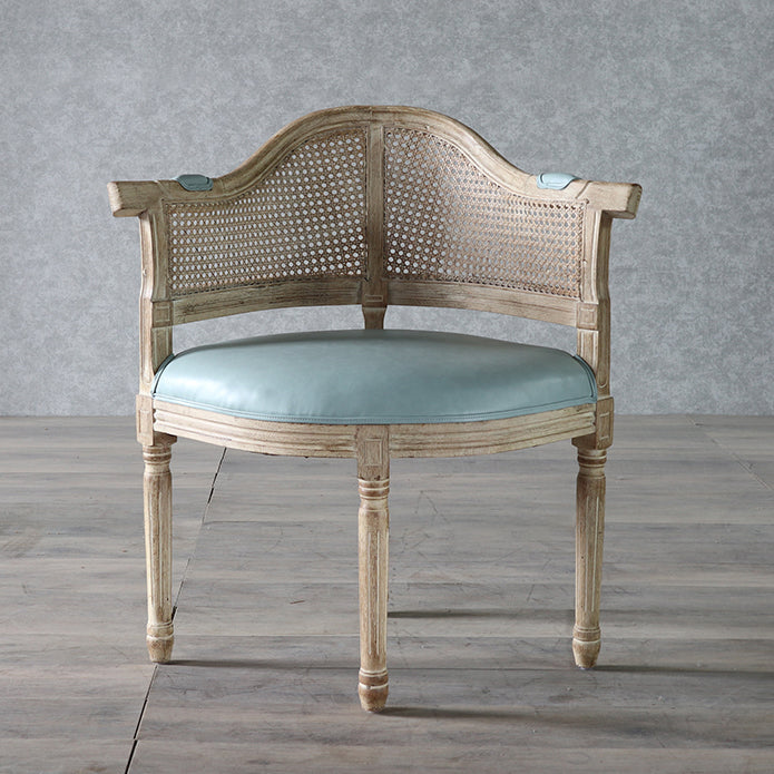 Solid Wood Country Style Dining Room Chairs Matte Finish Open Back Dining Arm Chairs