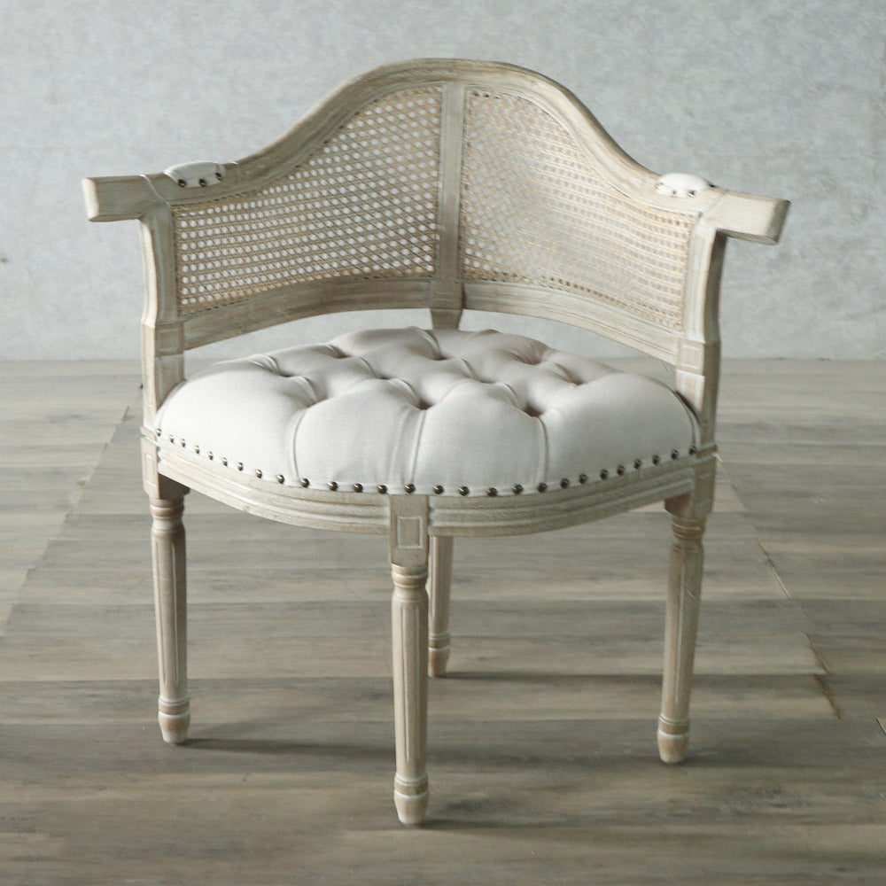 Solid Wood Country Style Dining Room Chairs Matte Finish Open Back Dining Arm Chairs