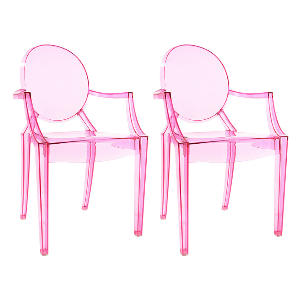 Scandinavian Plastic Dining Arm Chair Open Back Side Chair for Home Use