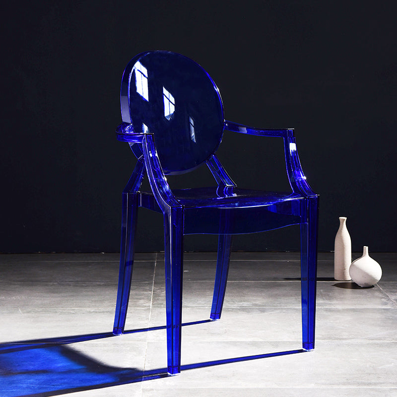 Scandinavian Plastic Dining Arm Chair Open Back Side Chair for Home Use
