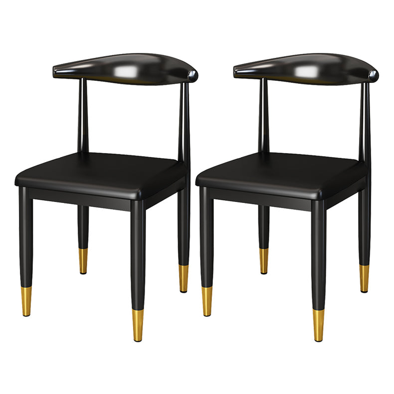Silla lateral de comedor de estilo contemporáneo de metal con respaldo abierto interior que cena la silla lateral