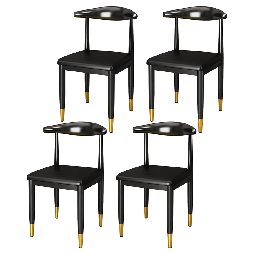 Silla lateral de comedor de estilo contemporáneo de metal con respaldo abierto interior que cena la silla lateral
