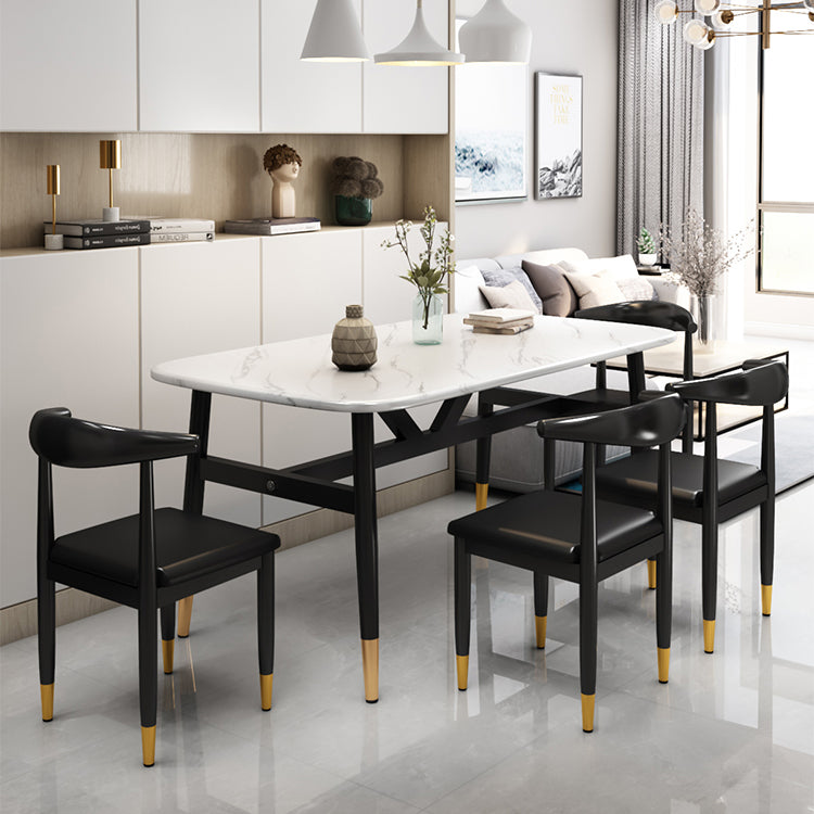Silla lateral de comedor de estilo contemporáneo de metal con respaldo abierto interior que cena la silla lateral