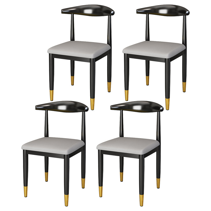 Silla lateral de comedor de estilo contemporáneo de metal con respaldo abierto interior que cena la silla lateral