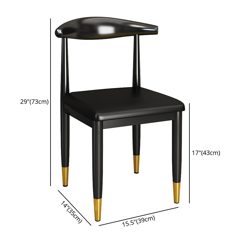 Silla lateral de comedor de estilo contemporáneo de metal con respaldo abierto interior que cena la silla lateral