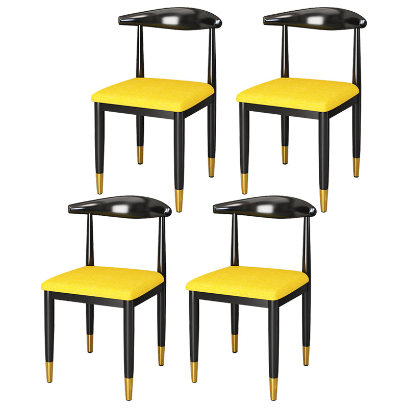 Silla lateral de comedor de estilo contemporáneo de metal con respaldo abierto interior que cena la silla lateral
