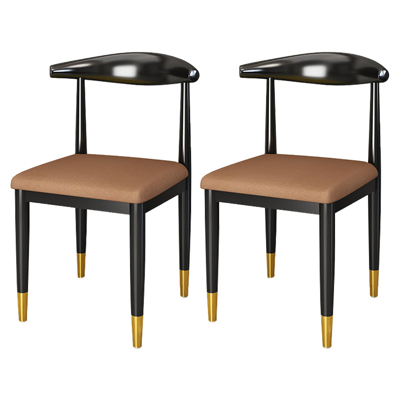 Silla lateral de comedor de estilo contemporáneo de metal con respaldo abierto interior que cena la silla lateral