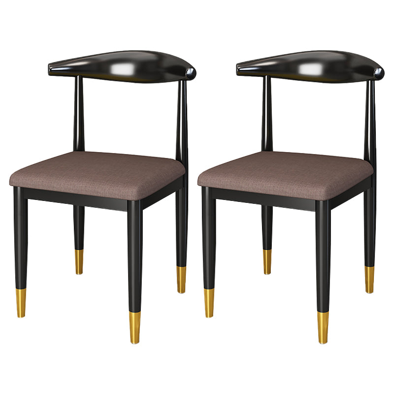 Silla lateral de comedor de estilo contemporáneo de metal con respaldo abierto interior que cena la silla lateral