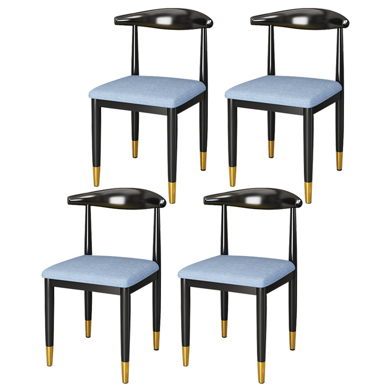 Silla lateral de comedor de estilo contemporáneo de metal con respaldo abierto interior que cena la silla lateral