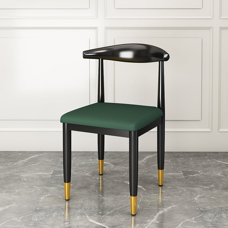 Silla lateral de comedor de estilo contemporáneo de metal con respaldo abierto interior que cena la silla lateral