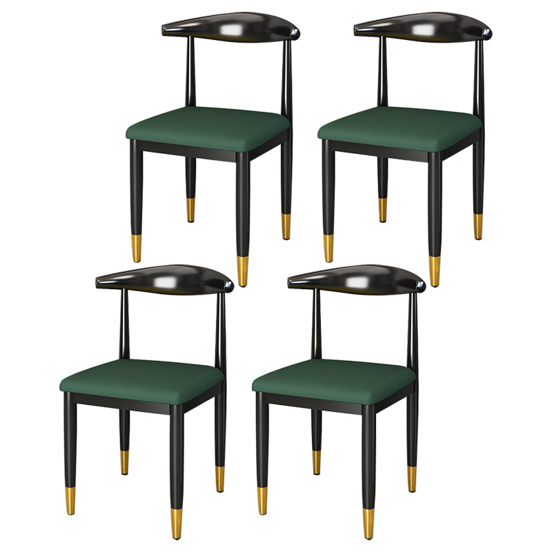 Silla lateral de comedor de estilo contemporáneo de metal con respaldo abierto interior que cena la silla lateral
