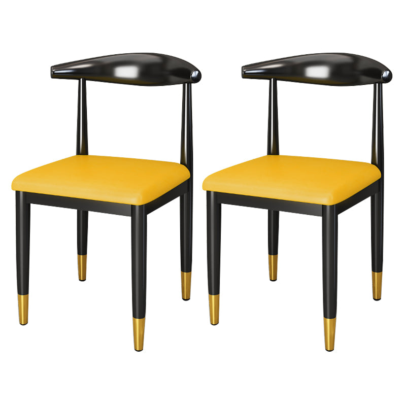 Silla lateral de comedor de estilo contemporáneo de metal con respaldo abierto interior que cena la silla lateral