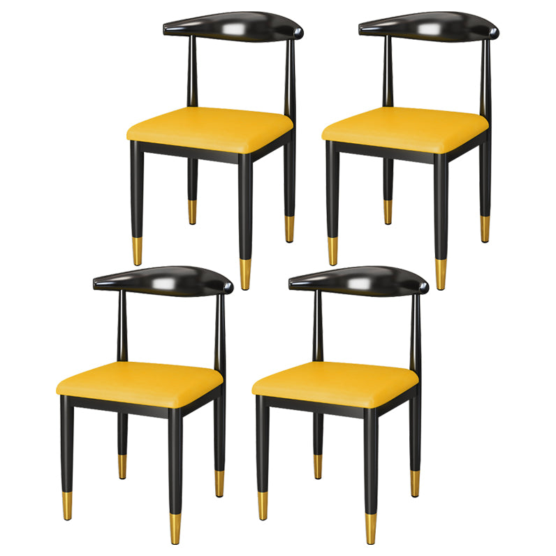 Silla lateral de comedor de estilo contemporáneo de metal con respaldo abierto interior que cena la silla lateral