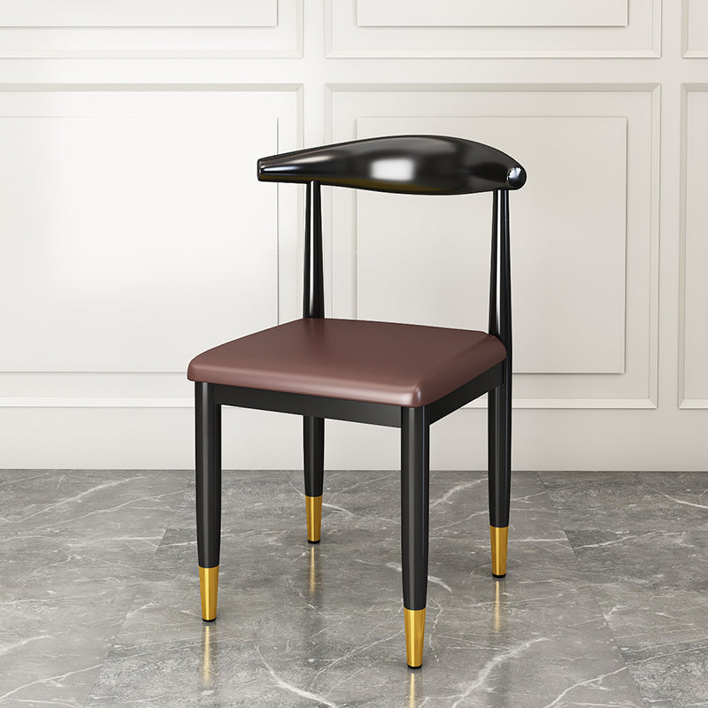 Silla lateral de comedor de estilo contemporáneo de metal con respaldo abierto interior que cena la silla lateral