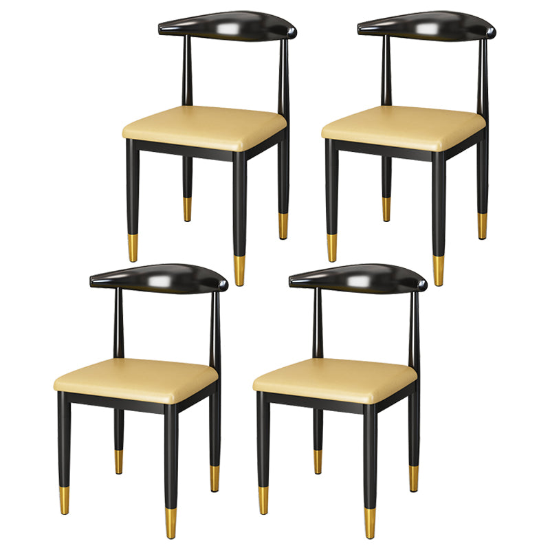 Silla lateral de comedor de estilo contemporáneo de metal con respaldo abierto interior que cena la silla lateral