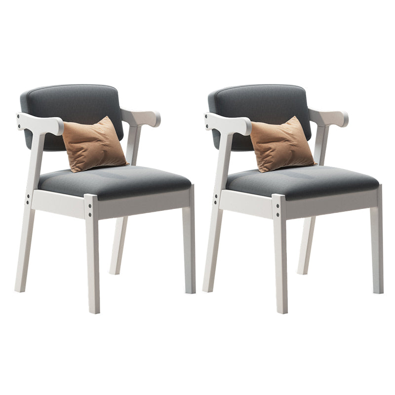 Silla de comedor de madera maciza con respaldo de apertura de cocina contemporánea