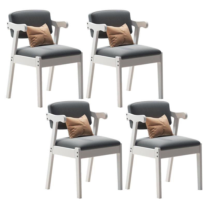 Silla de comedor de madera maciza con respaldo de apertura de cocina contemporánea