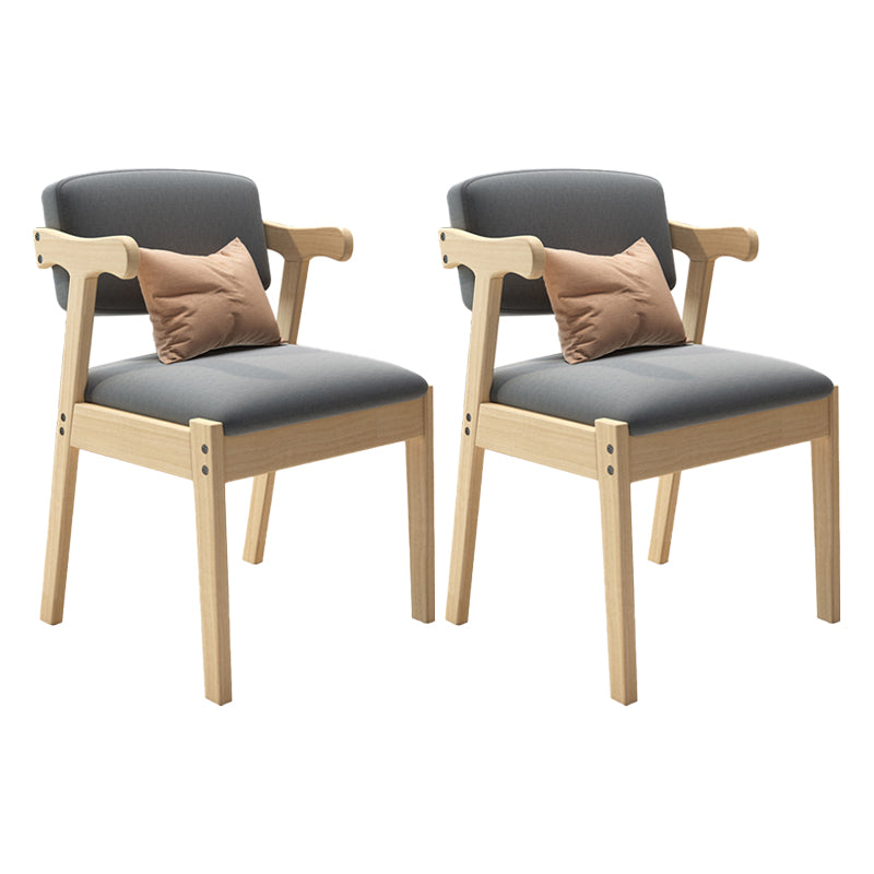 Silla de comedor de madera maciza con respaldo de apertura de cocina contemporánea