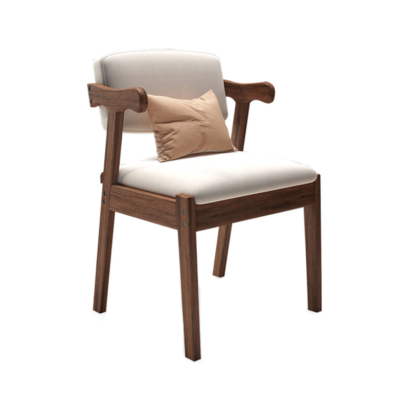 Silla de comedor de madera maciza con respaldo de apertura de cocina contemporánea